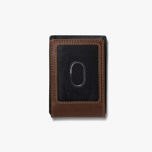 Premium Leather Wide Money Clip Wallet Brown - US 1289
