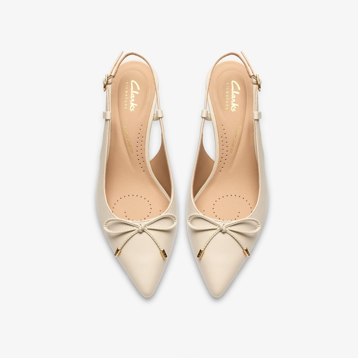Zarey Bow Cream Leather - US 7438