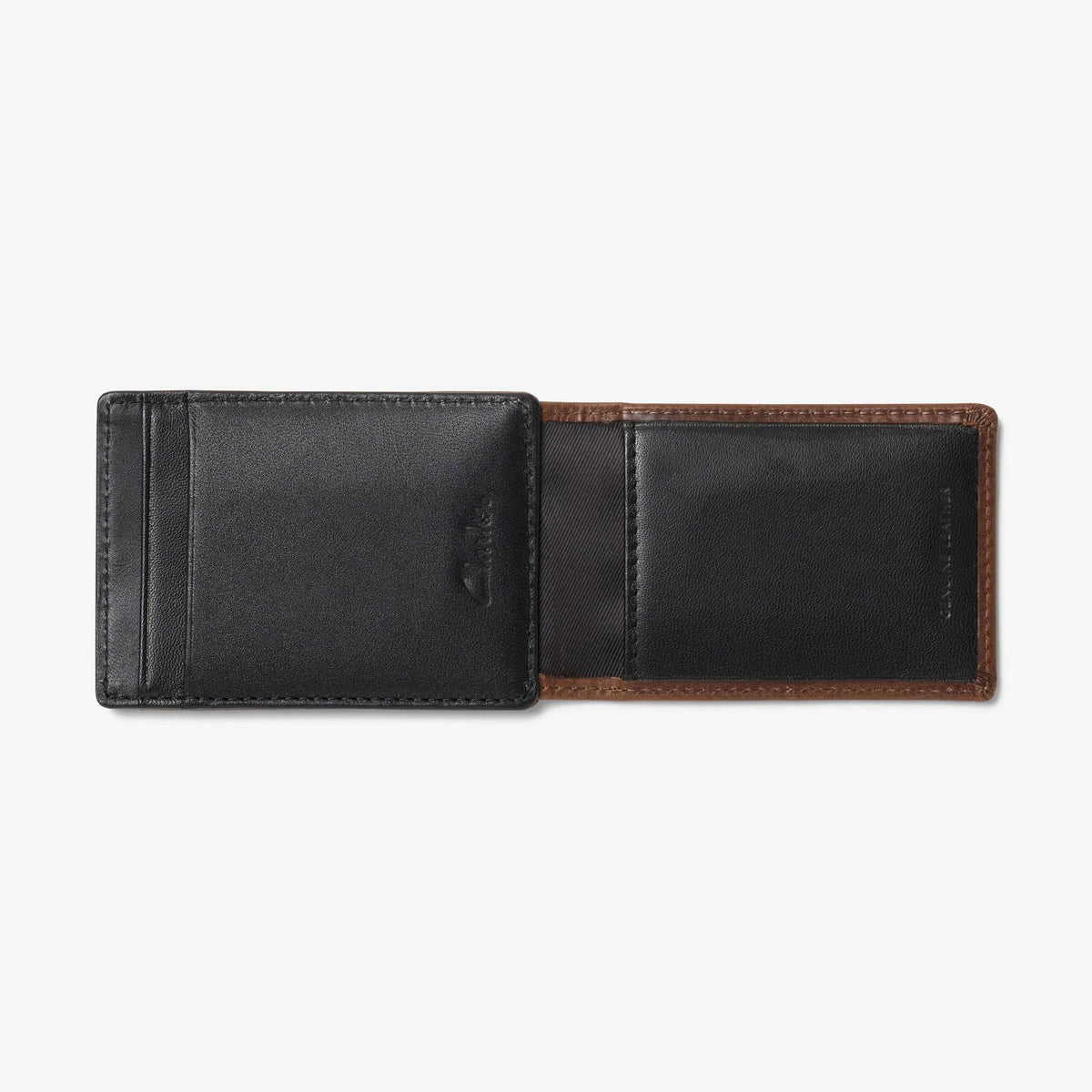 Premium Leather Wide Money Clip Wallet Brown - US 1289