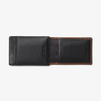 Premium Leather Wide Money Clip Wallet Brown - US 1289