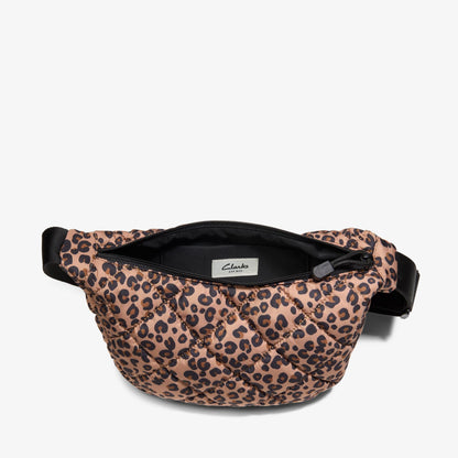 Quilted Trail Strap Crossbody Bag Leopard Print - US 8443