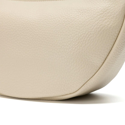 Leather Crescent Crossbody Bag Cream - US 8912