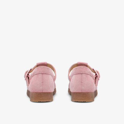 Wallabee T Bar Big Kids Pink Suede - US 3043