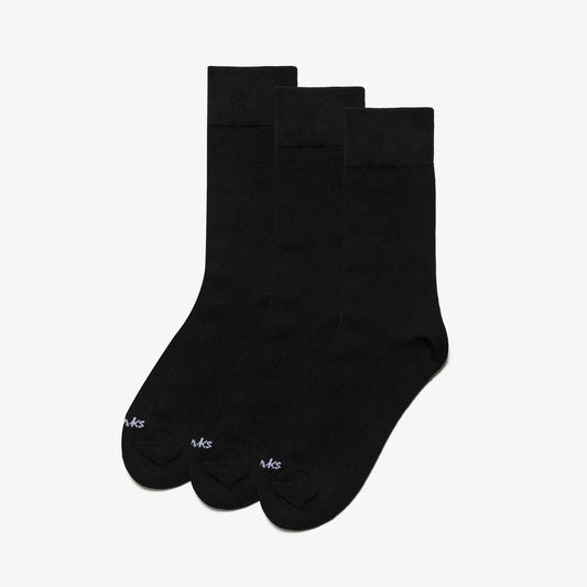 3 Pack Casual Crew Socks Black - US 6585