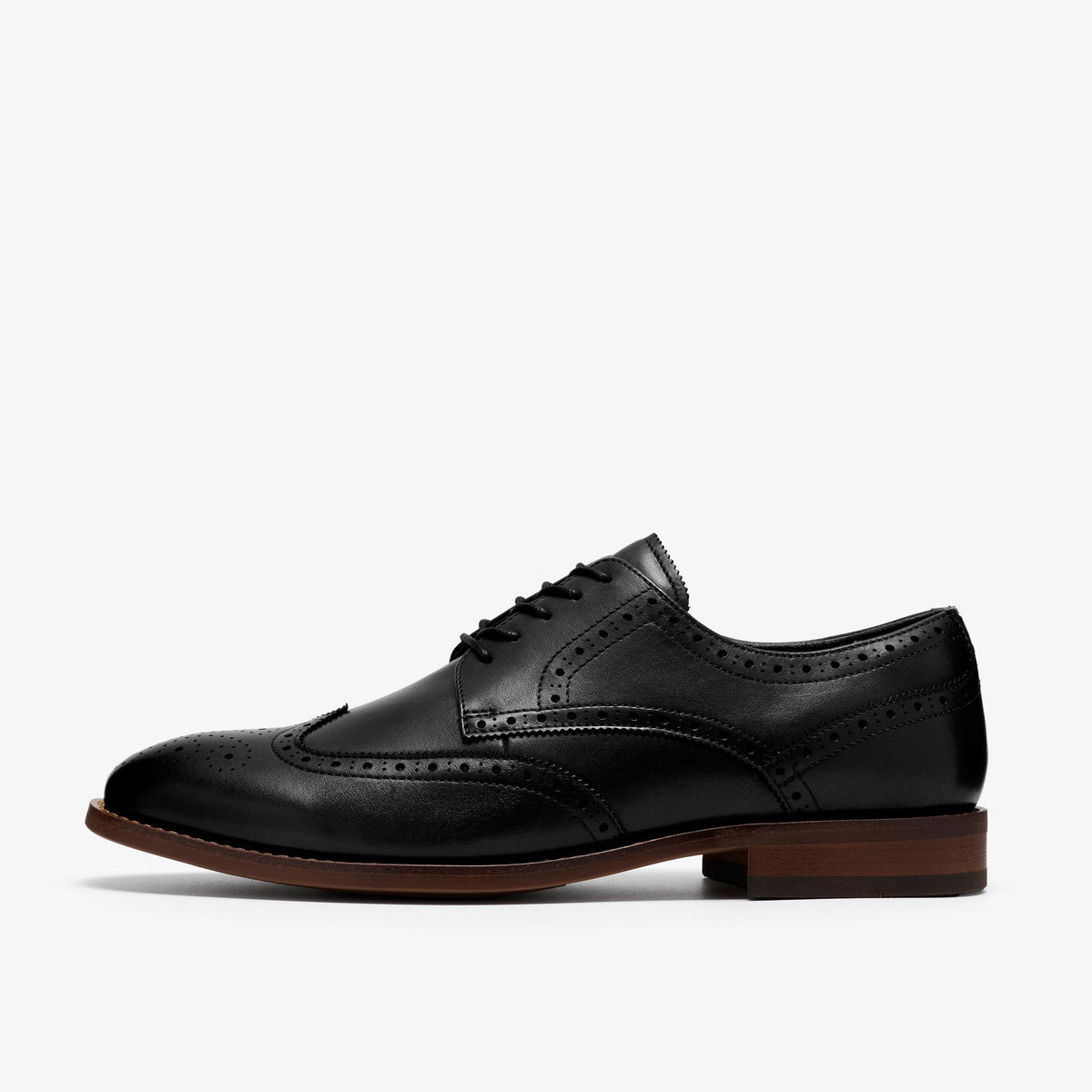Bowburn Tip Shoes Black Leather - US 9716