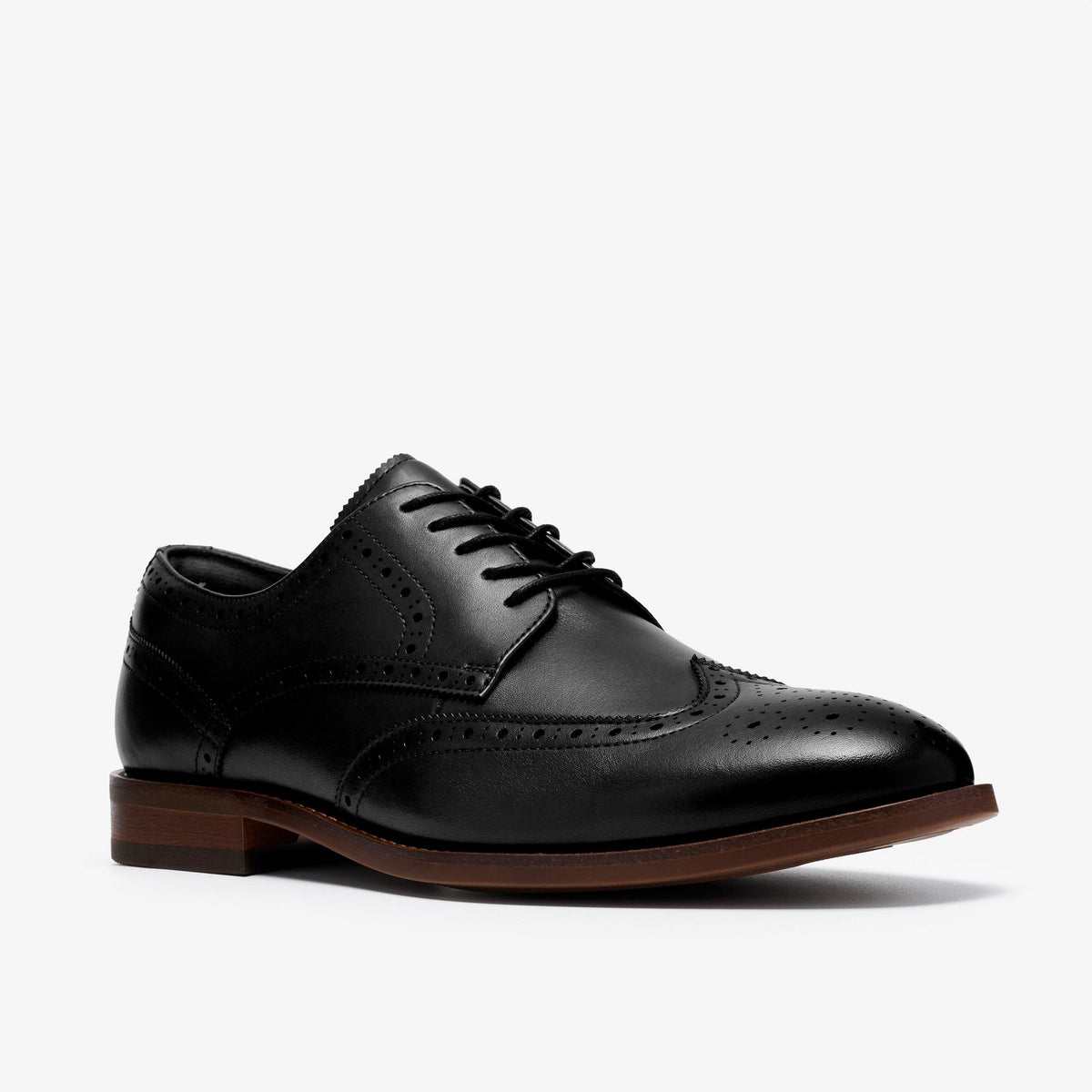 Bowburn Tip Shoes Black Leather - US 9716