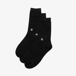 Cloudsteppers 3 Pack Crew Socks Black - US 7790