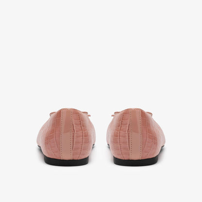 Befana Bow Light Pink Crocodile - US 9042